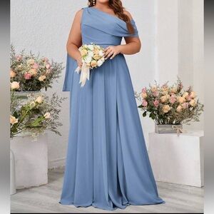 princess polly baby blue dress Satin Blue Bridesmaid Dresses for sale